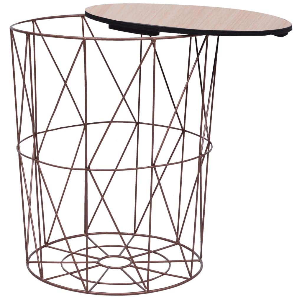SKM Modern Round Coffee Table with Copper Finish - 18.5 Inch Diameter Living Room Center Table for Small Spaces, Home Decor & Apartment Furniture