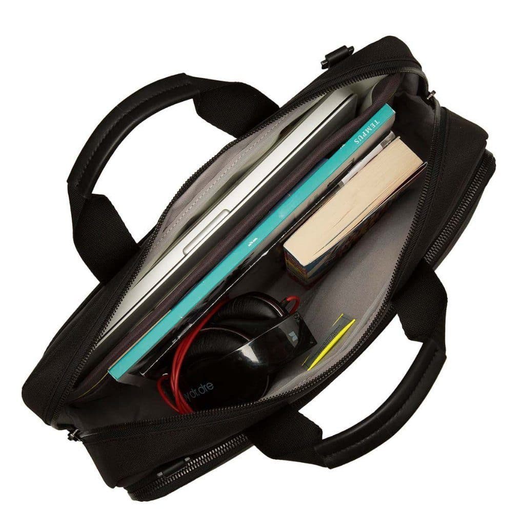 Knomo Maxwell 15 Inch Slim Briefcase Messenger Bag for Men - Professional Laptop Bag for Work & Travel - Water-Resistant Business Bag with Multiple Pockets - Perfect for Office, Commute & Business Trips (Black)