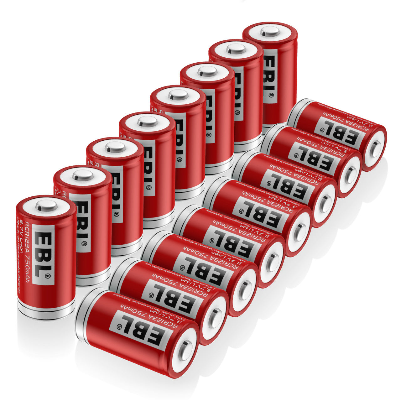 EBL 16340 RCR123A 750mAh 3.7V Lithium Ion Rechargeable Battery - for Flashlights, Security Cameras & Electronic Devices - Long Lasting Power Supply