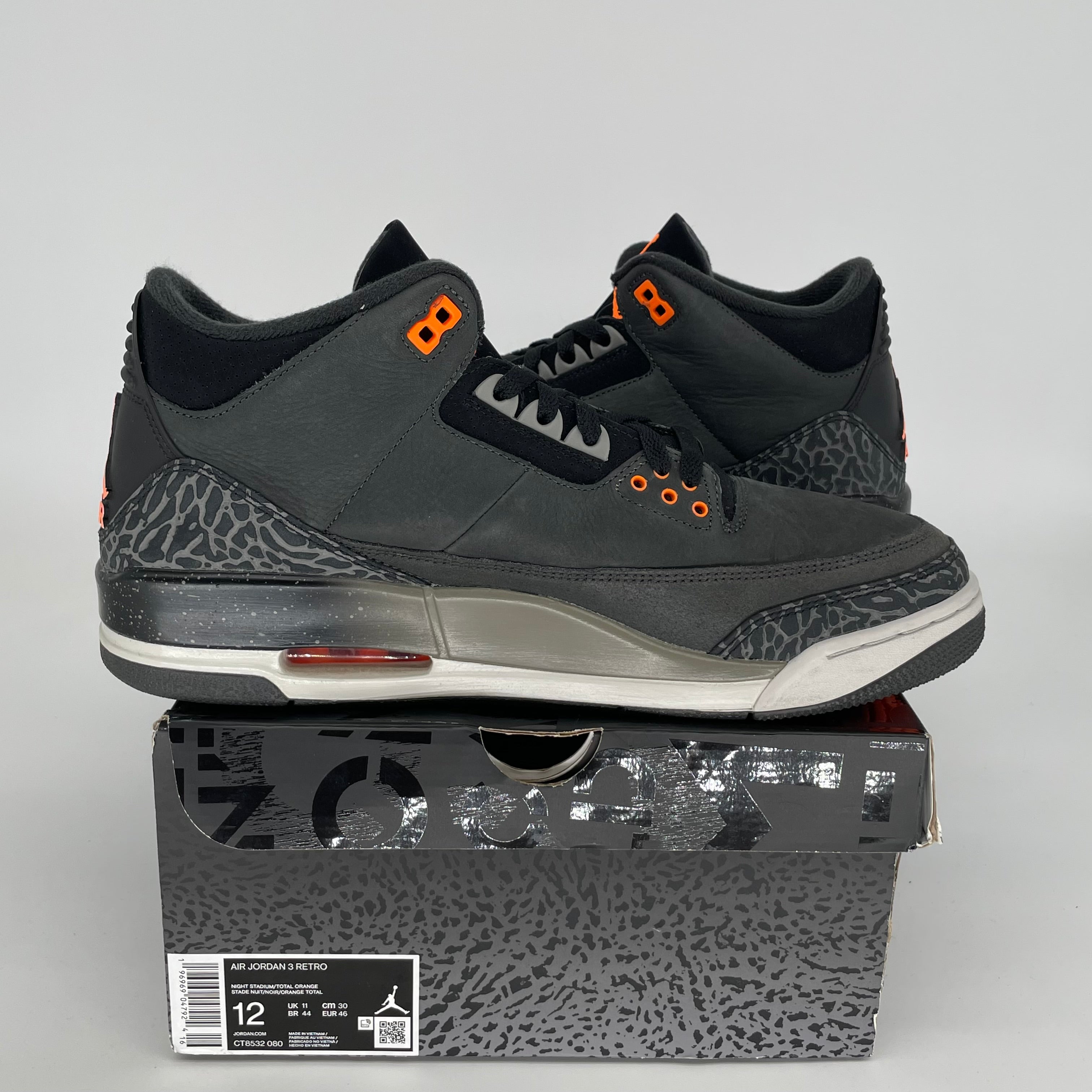 AIR JORDAN 3 FEAR PACK Men's Basketball Shoes - Size 12 (CT8532-080) - Retro Sneakers for Streetwear & Sports Performance