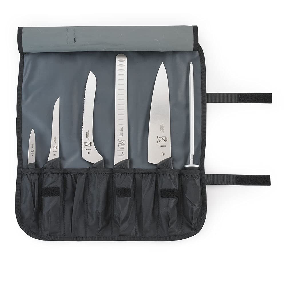 **Mercer Culinary Millennia 7-Piece Knife Roll Set – Professional Chef Knives with Storage Case – Perfect for Home Cooks & Professional Chefs – Ideal for Kitchen, Culinary School & Catering**