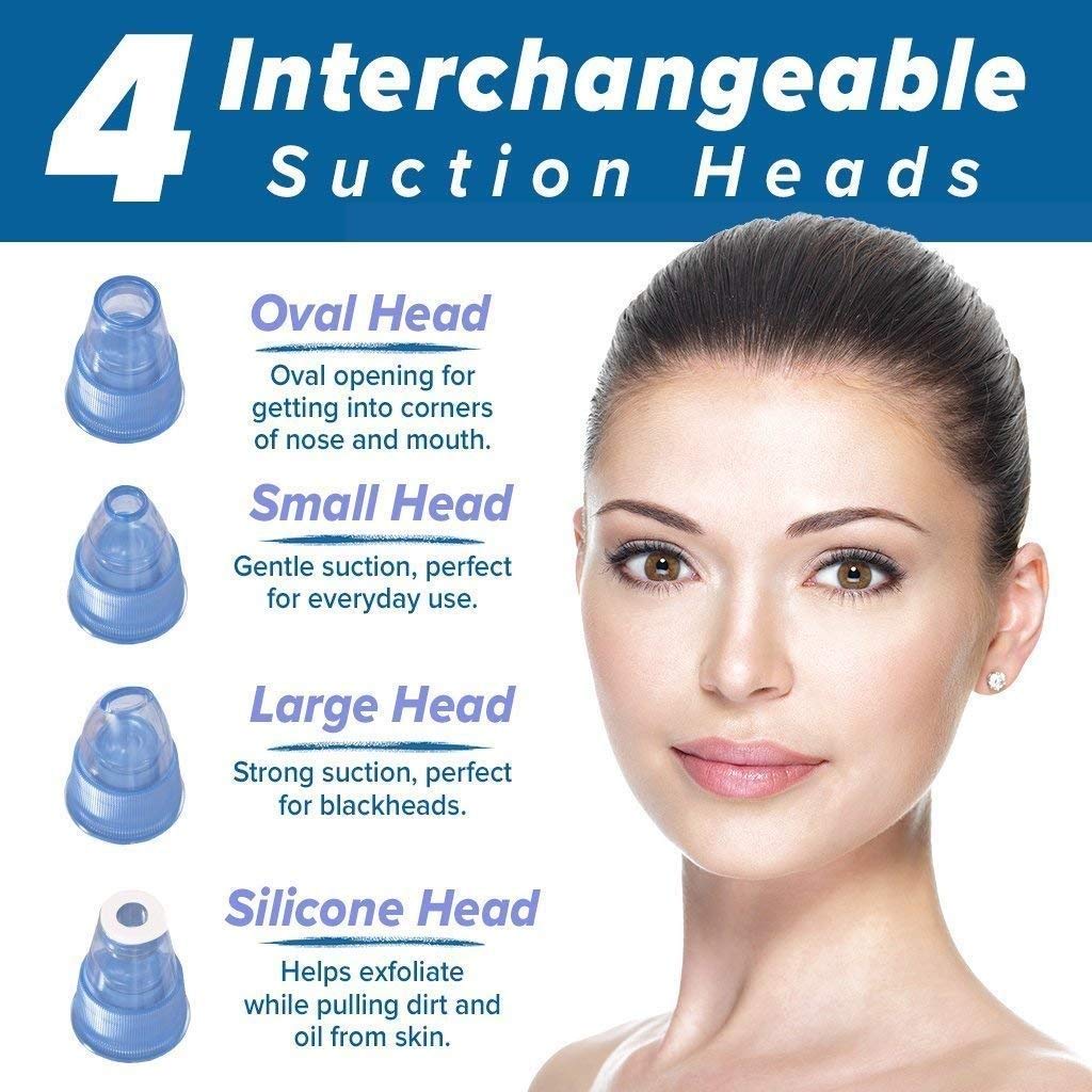 House of Sensation Pore Cleaner Kit - 4 Changeable Probes, Rechargeable Blackhead Remover Vacuum with Strong Suction - Facial Cleansing Device for Face, Nose & Skin - Perfect for Acne Prone & Oily Skin Care Routine