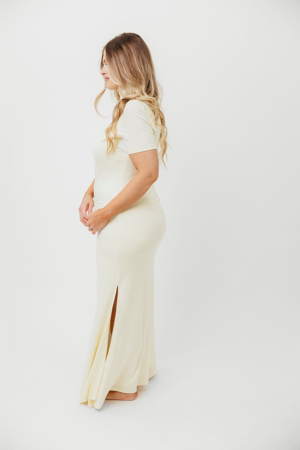 Ellis Ivory Maxi Dress for Women - Bump Friendly Maternity Dress for Pregnancy, Nursing & Postpartum - Perfect for Casual Wear, Beach & Special Occasions
