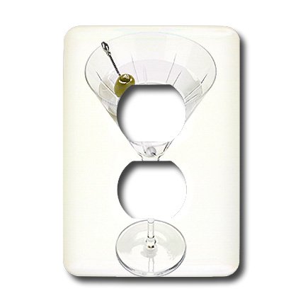 3D Rose Martini 2 Plug Outlet Cover - Decorative Electrical Outlet Cover Plate, Funny Bar & Kitchen Decor - Perfect for Home, Office, or Restaurant Wall Decor