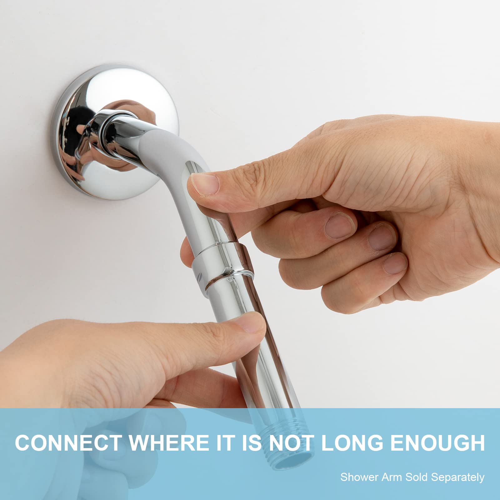 OFFO 3 Inch Chrome Shower Head Extension Arm - 304 Stainless Steel Adjustable Shower Arm for Fixed or Handheld Showerheads | Perfect for Bathroom Renovation, RV & Small Space Showers
