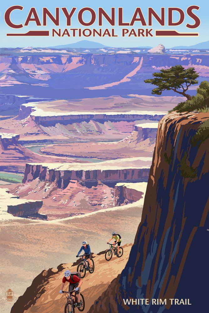 24x36 Signed Canyonlands National Park Utah Scenic Art Print - Confluence & Bikers Landscape Wall Decor Poster | Perfect for Home Office, Living Room & Gift for Nature Lovers