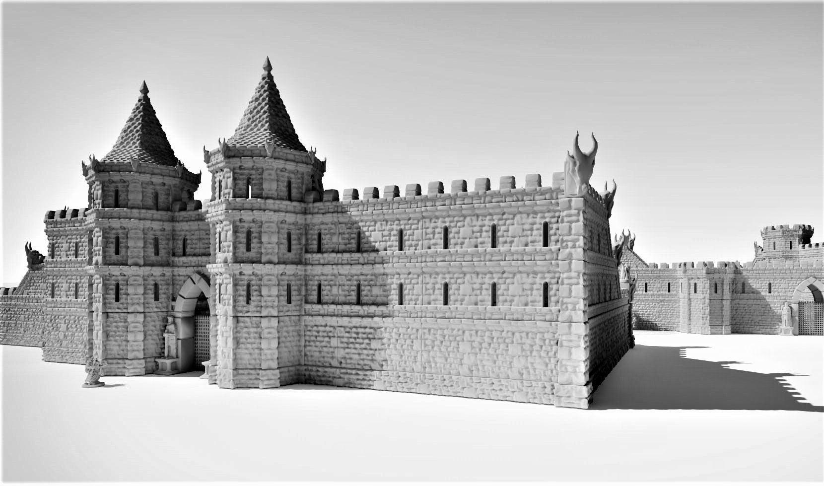 Drennheim Wall System - Modular Fantasy Terrain for Dungeons & Dragons RPG | Defensive City & Castle Walls for Tabletop Gaming & Wargaming Scenes