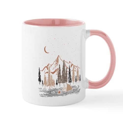 White/Pink Inside - Night In The Forest Mugs
