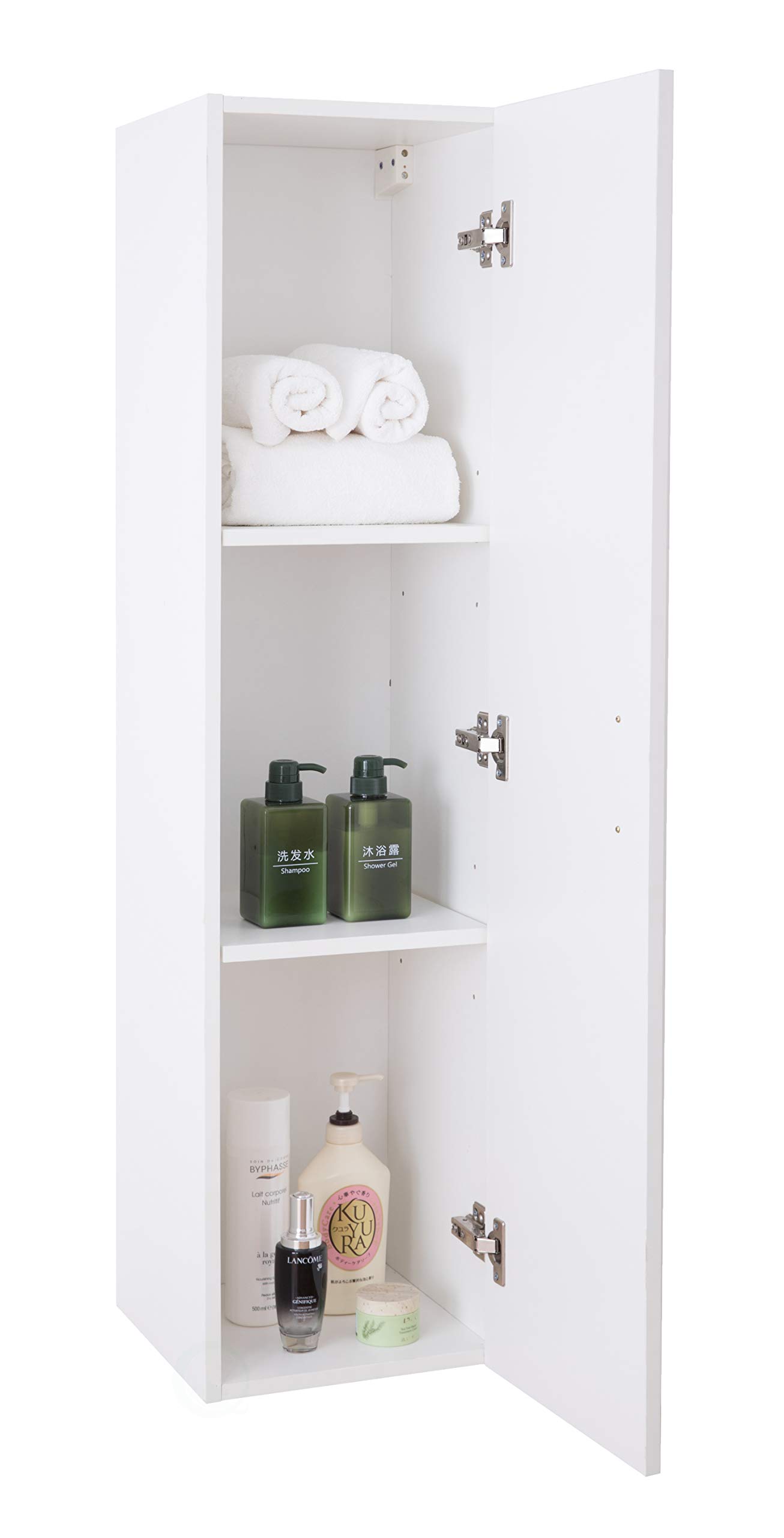 Modern White Wall Mounted Bathroom Cabinet with Mirror - Space Saving Storage for Towels & Toiletries | Perfect for Small Bathrooms, Powder Rooms & Vanity Areas