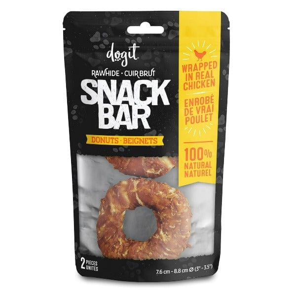Dogit Snack Bar Donut Dog Treats - Chicken Flavor Crunchy Training Rewards for Small & Large Dogs | Perfect for Obedience Training, Behavior Rewards & Pet Bonding Time