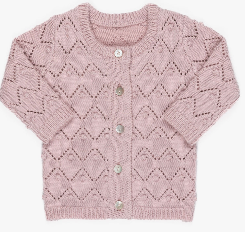 KIPP Chunky Pointelle Cardigan for Babies (3M-24M) - Soft & Cozy Knit Sweater for Boys & Girls - Perfect for Winter, Fall & Casual Outings