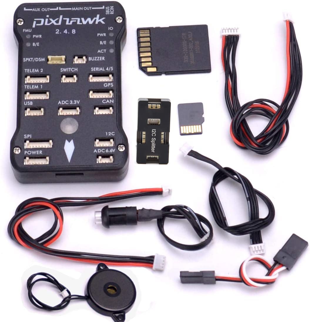 Readytosky Pixhawk PX4 Flight Controller 2.4.8 - 32 Bit Drone Flight Control Board with Safety Switch, Buzzer, I2C Splitter Module & 4GB SD Card - Perfect for DIY Drone Building, UAV Development and RC Aircraft Projects
