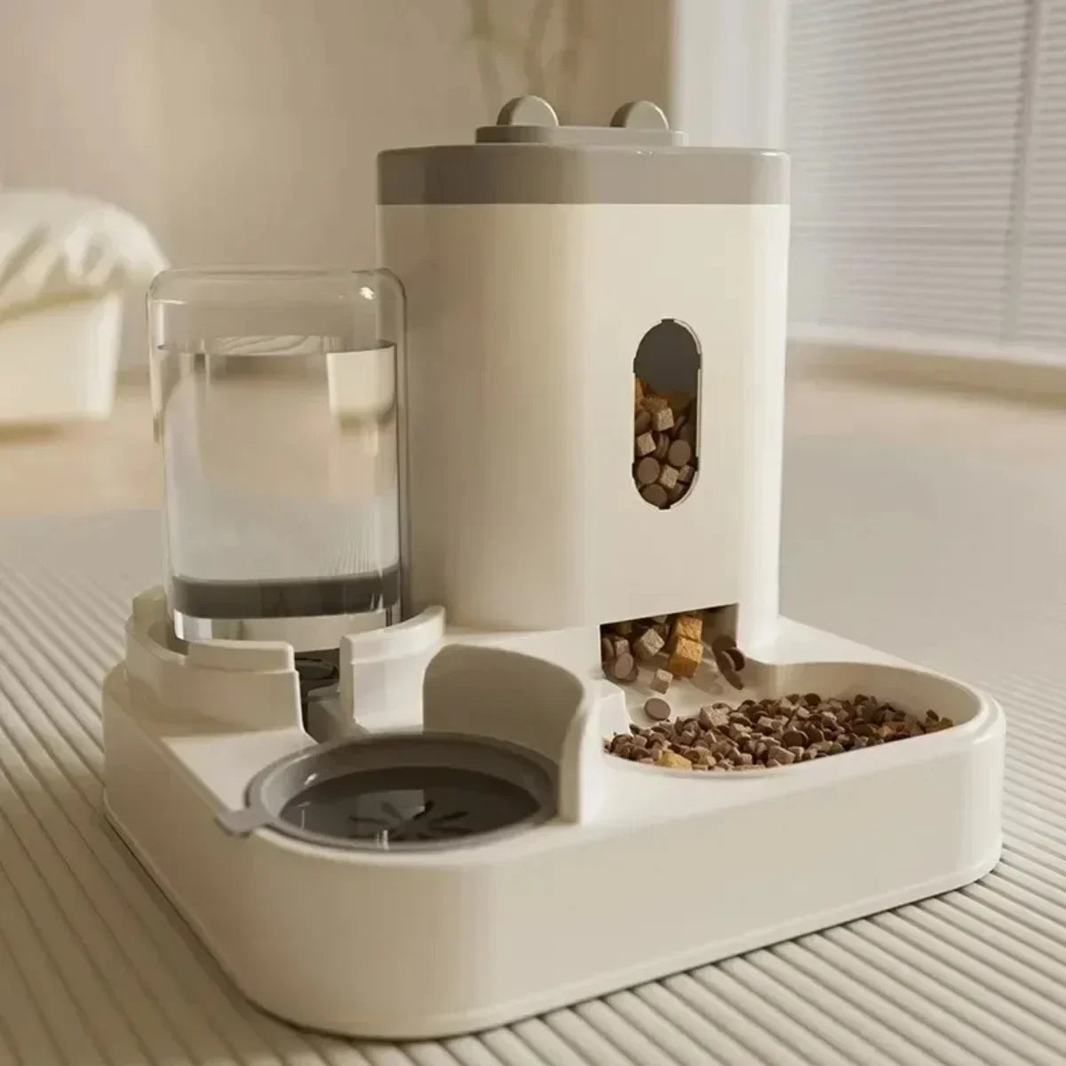 Automatic Pet Feeder Bowl with Water Dispenser - Smart Dog & Cat Food and Water Bowl for Convenient Feeding at Home or Travel