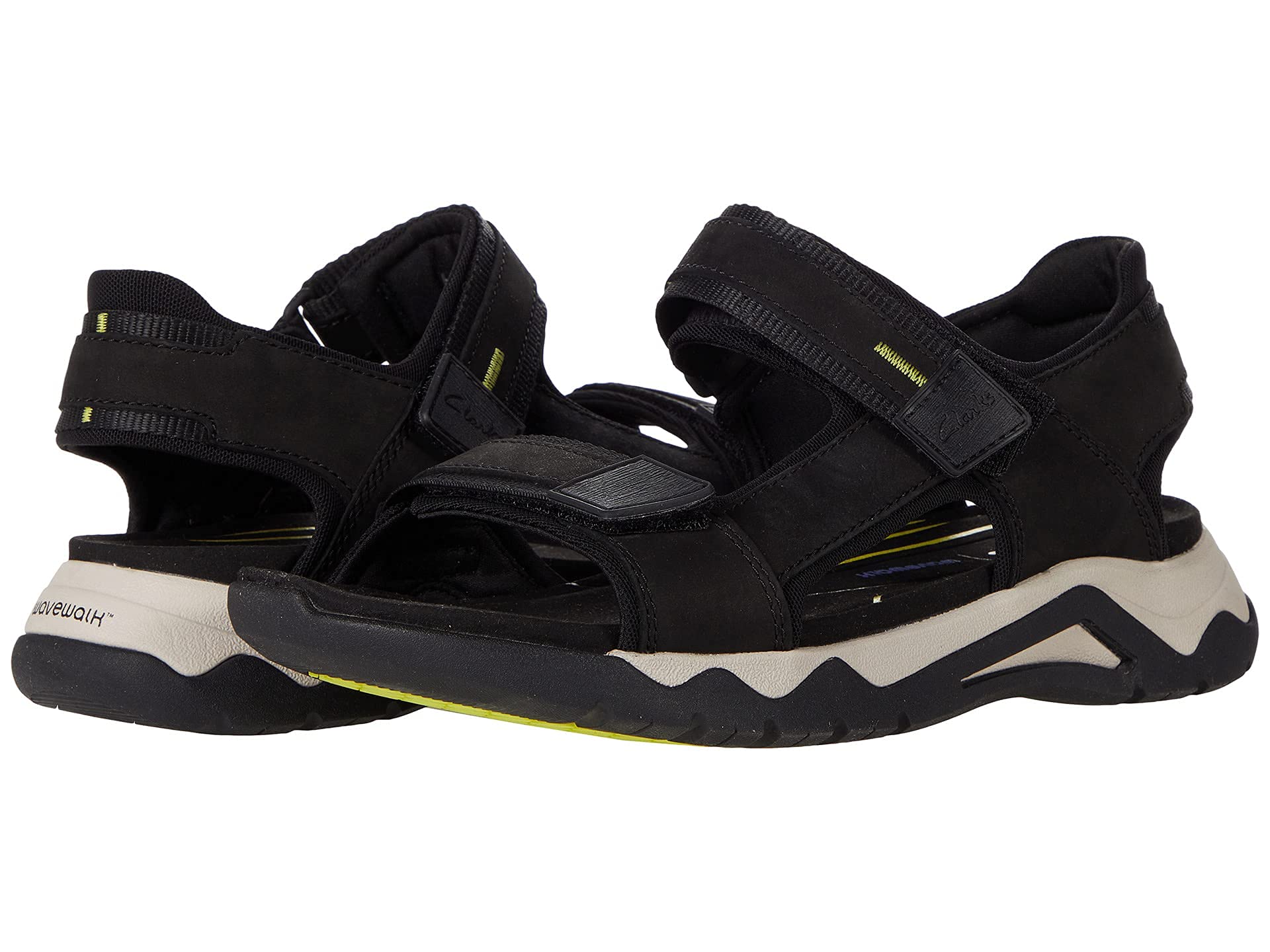 Clarks Men's Wave 2.0 Jump Sandal - Black Nubuck Leather Comfortable Walking Shoes Size 12 for Outdoor, Beach & Summer Activities