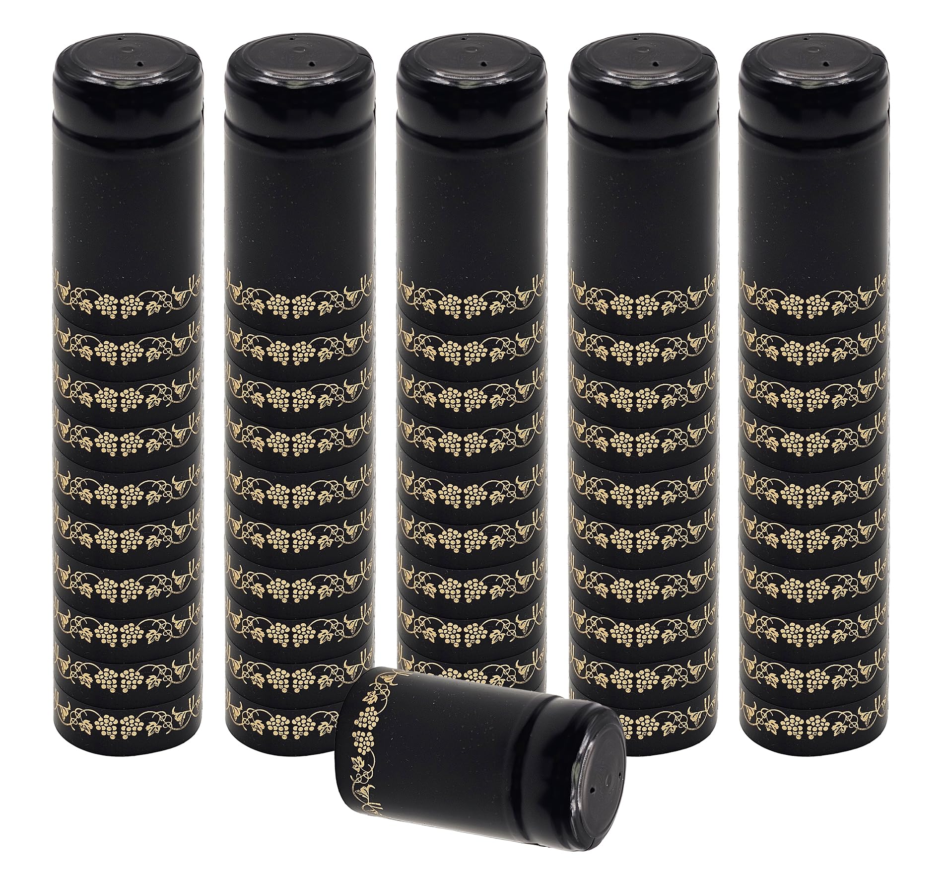 Home Brew Ohio Black & Gold Grape PVC Shrink Capsules - 8000 Count for Wine Bottles, DIY Brewing & Bottling Projects