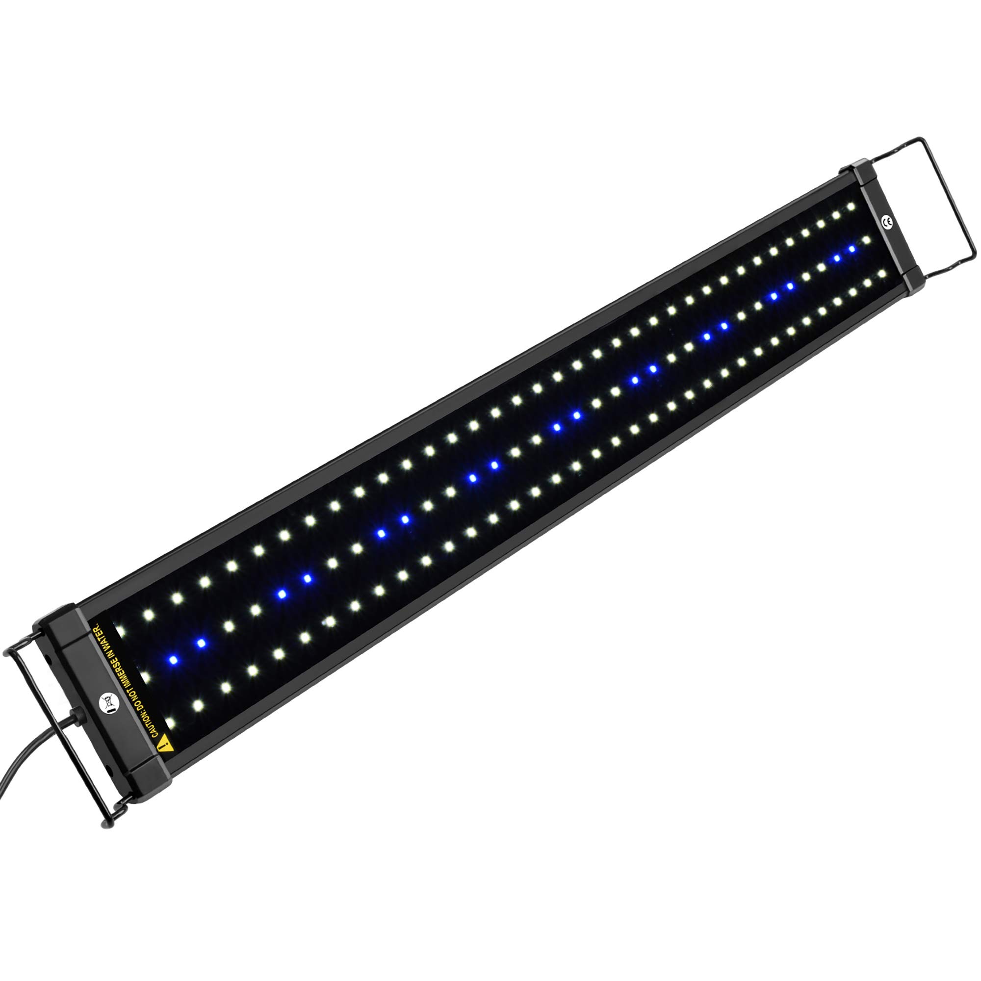NICREW ClassicLED Aquarium Light for Freshwater Fish Tanks - Adjustable Extendable Brackets, White & Blue LED Lighting - Perfect for Planted Aquariums and Coral Reef Tanks