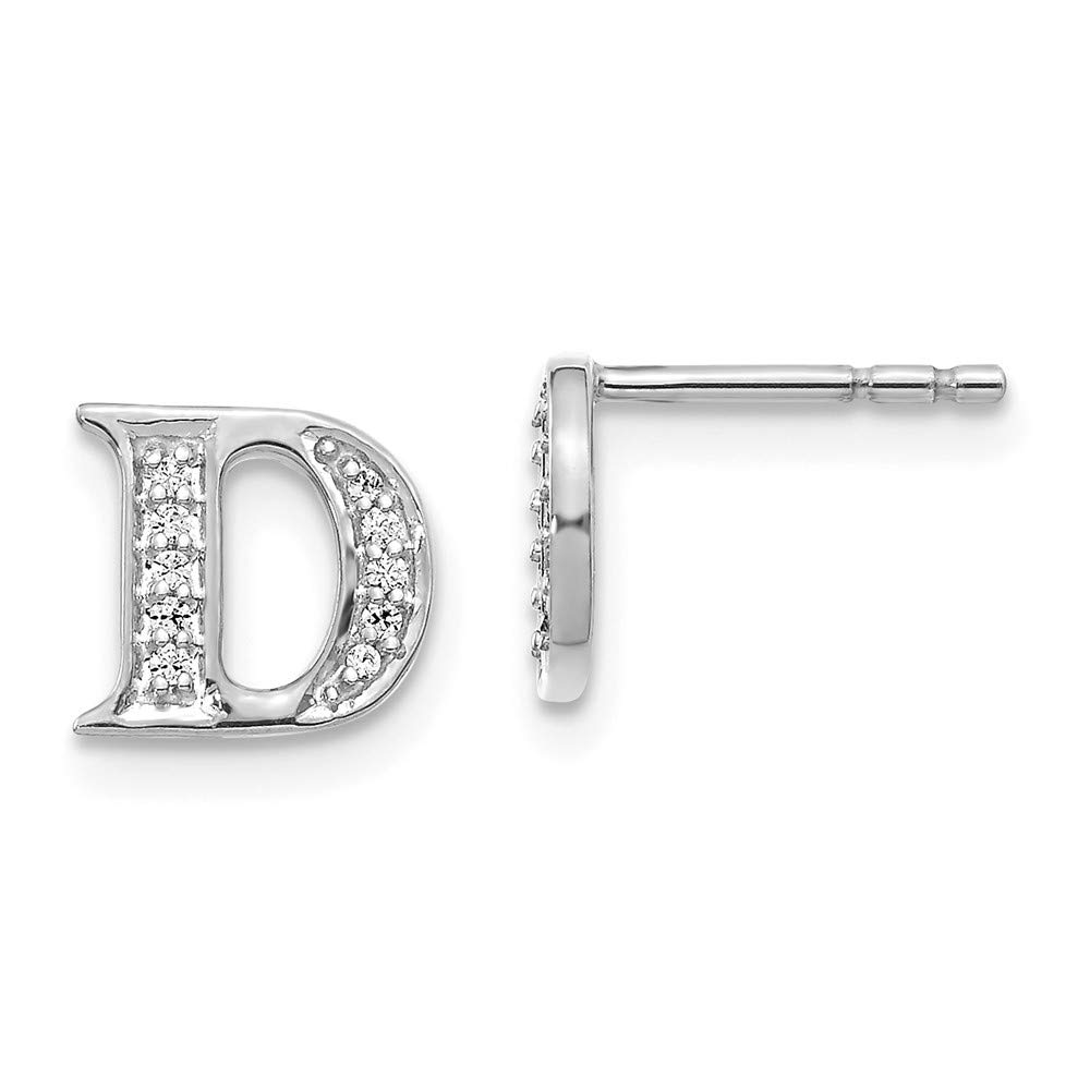 14K White Gold Diamond Initial 