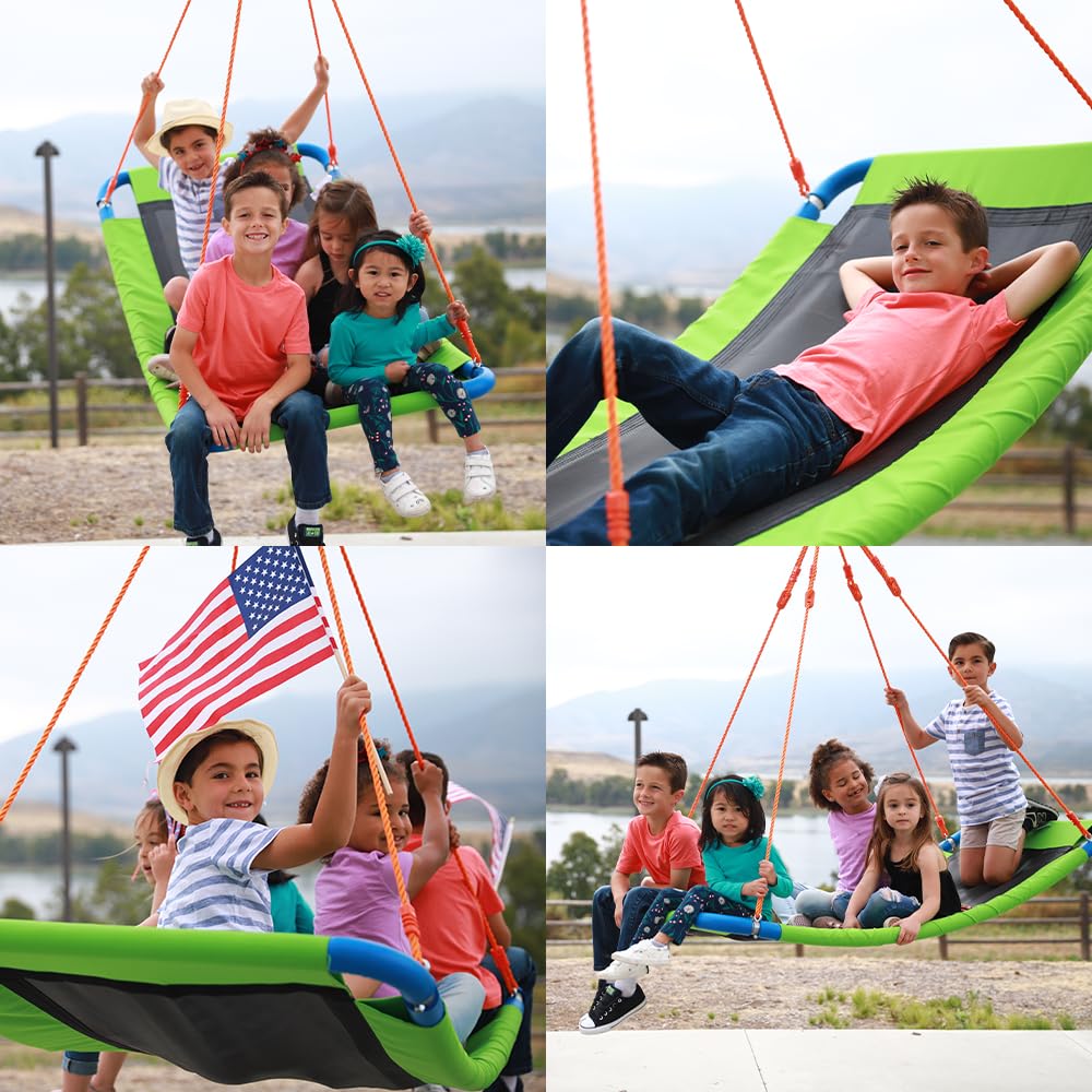 Outdoor Tree Swing for Kids and Adults - 40 Inch Heavy Duty Saucer Swing with 800LB Capacity - Perfect for Backyard, Garden, and Playground Fun