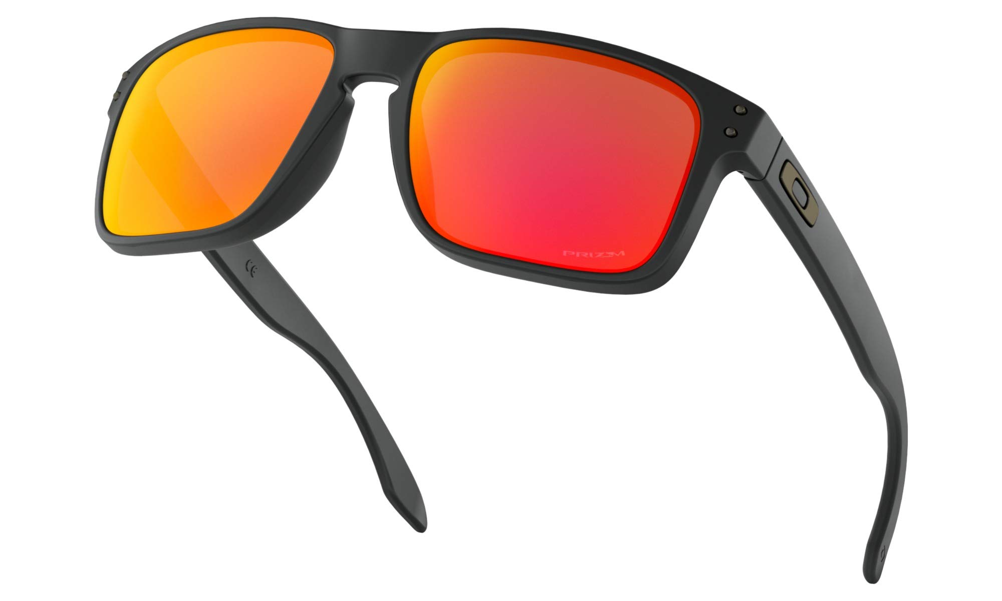 Oakley Holbrook Matte Black Sunglasses with Prizm Ruby Lens - Polarized Sports & Driving Shades + Free Sticker | UV Protection for Outdoor Activities, Running, Cycling & Beach