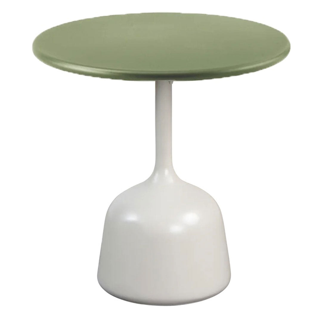 Round Coffee Table with Glossy Finish - Small Modern Accent Table for Living Room, Bedroom, or Office
