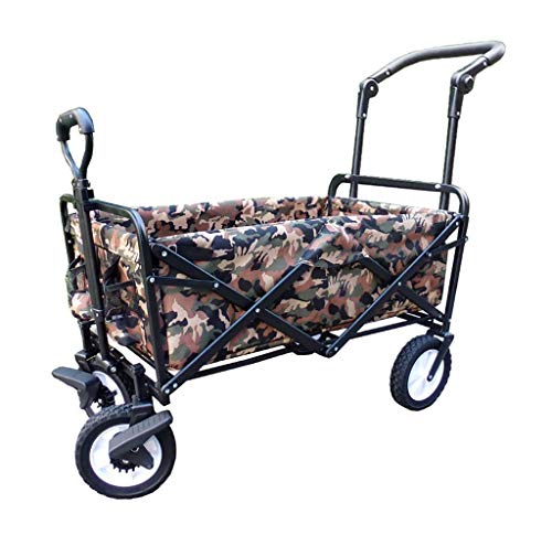 Heavy Duty Portable Folding Garden Cart with 4 Wheels - 80kg Capacity Multi-Functional Utility Wagon for Outdoor Camping, Beach, Shopping & Gardening | Ideal for Picnics, Grocery Hauling and Home Improvement Projects