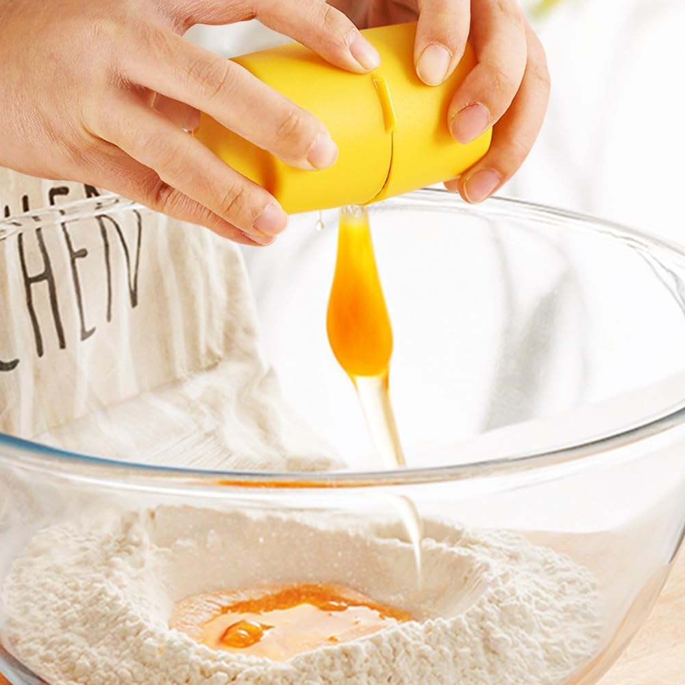 2025 New Egg Shell Opener - Handheld Egg Cracker Tool for Raw Eggs, Multifunctional Egg Cutter & Separator - Perfect for Cooking, Baking, Camping & Kitchen Use (Yellow, 1 Pack)