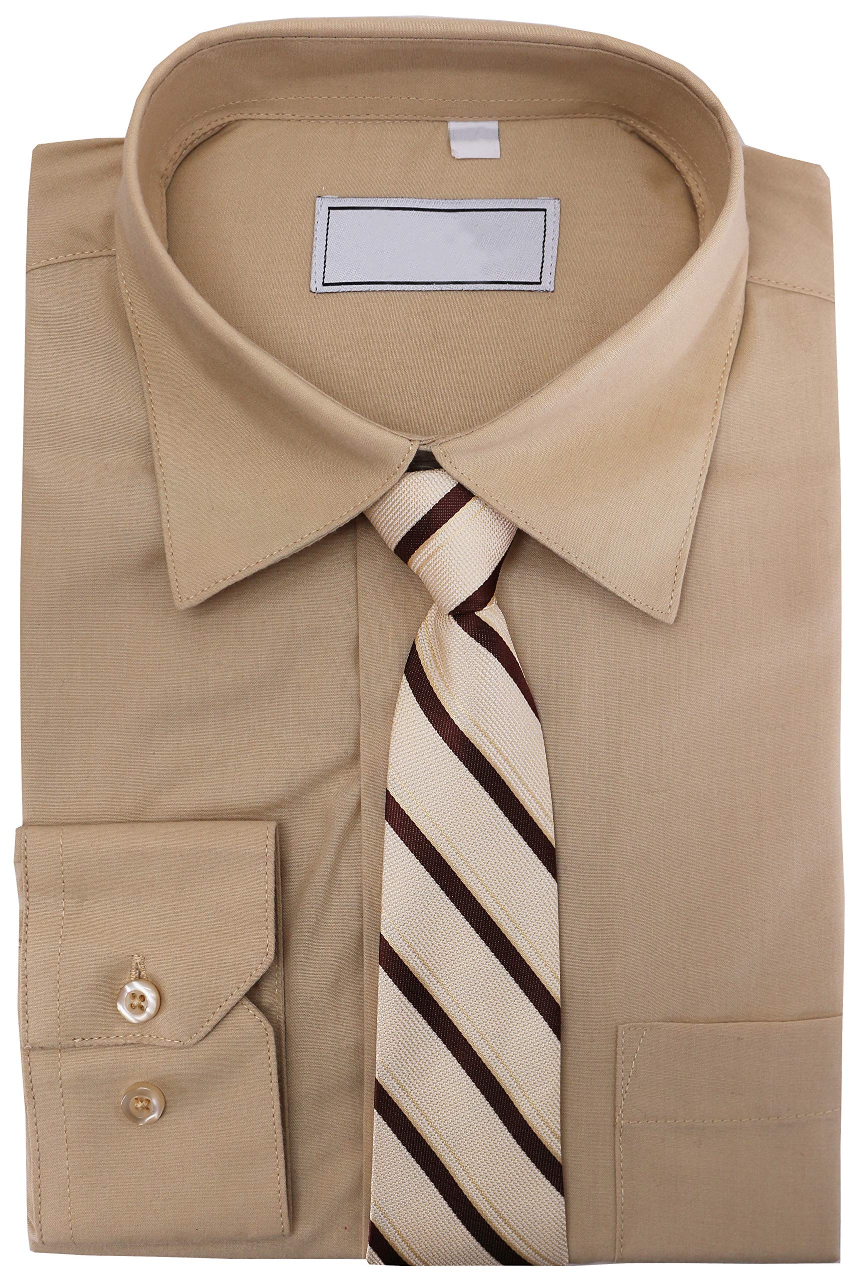 VKWear Boys Dress Shirt Set with Tie - Long Sleeve Formal Shirt for Kids & Toddlers - Perfect for Weddings, School Photos & Special Occasions
