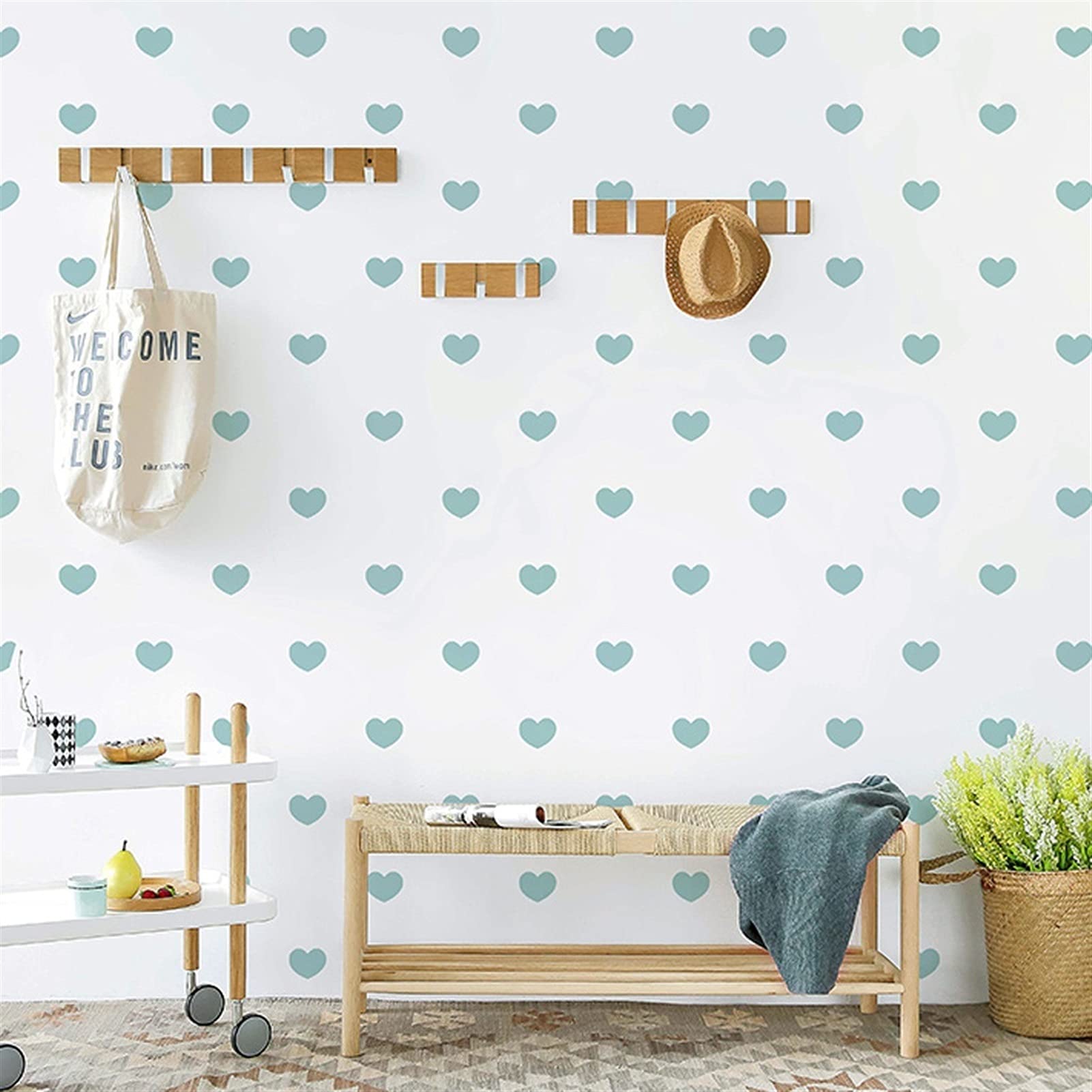 Nordic Warm & Romantic Cartoon Non-Woven Wallpaper for Kids Bedroom - Peel & Stick Wall Decor (Color B) | Nursery, Playroom & Children's Room Design