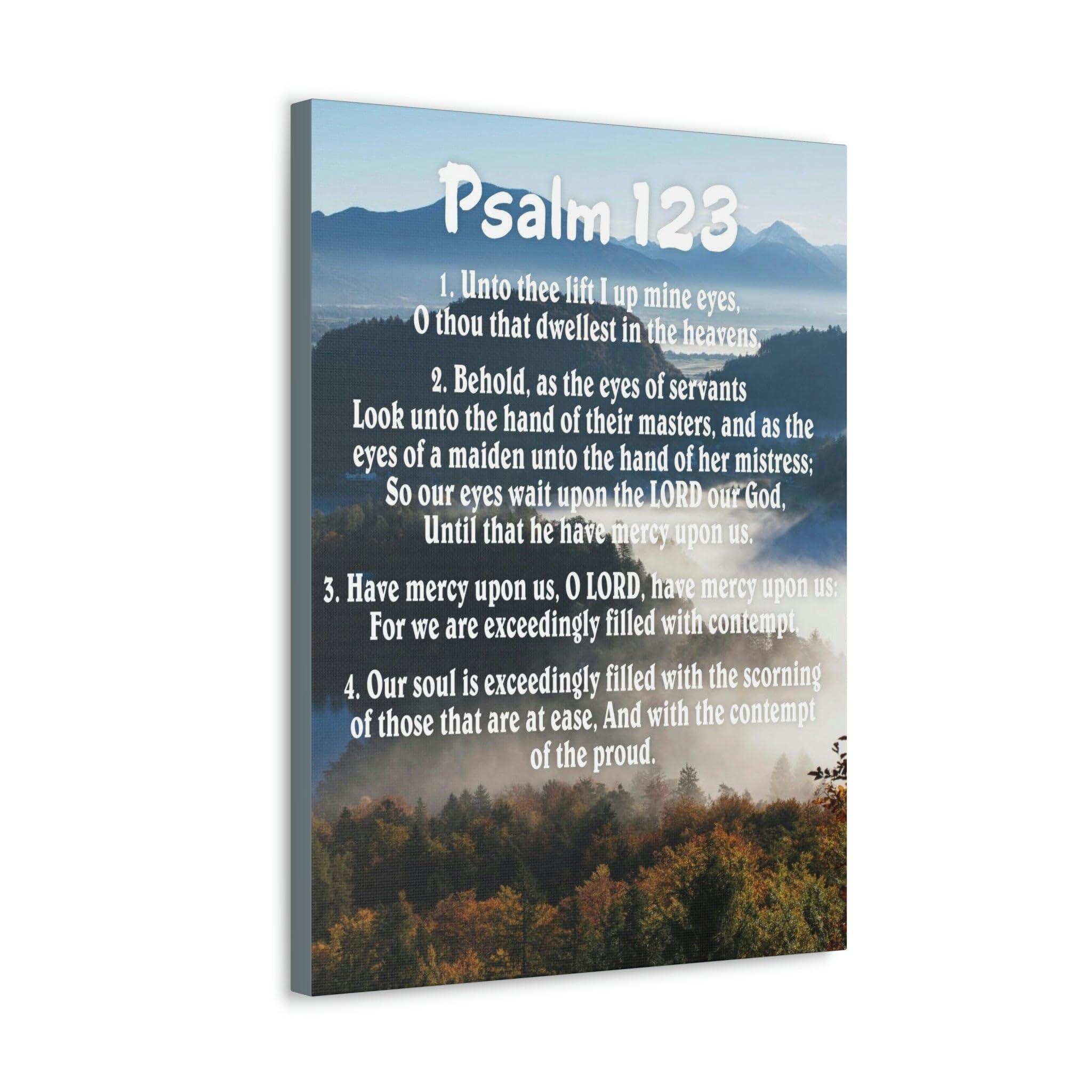 Bible Verse Canvas Wall Art - Psalm 123 Christian Scripture Home Decor for Living Room, Bedroom & Church | Inspirational Gift for Weddings, Baptisms & Religious Occasions