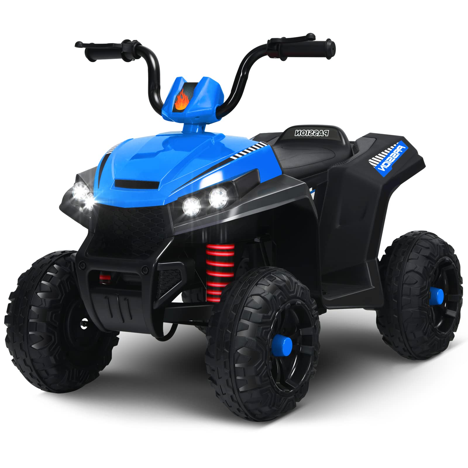 **Blue 6V Electric Kids Ride-On ATV Car - 4 Wheeler Quad for Boys & Girls Ages 3-5, Battery-Powered with LED Lights, High & Low Speed, Music & Horn - Perfect Birthday Gift for Outdoor & Indoor Play**