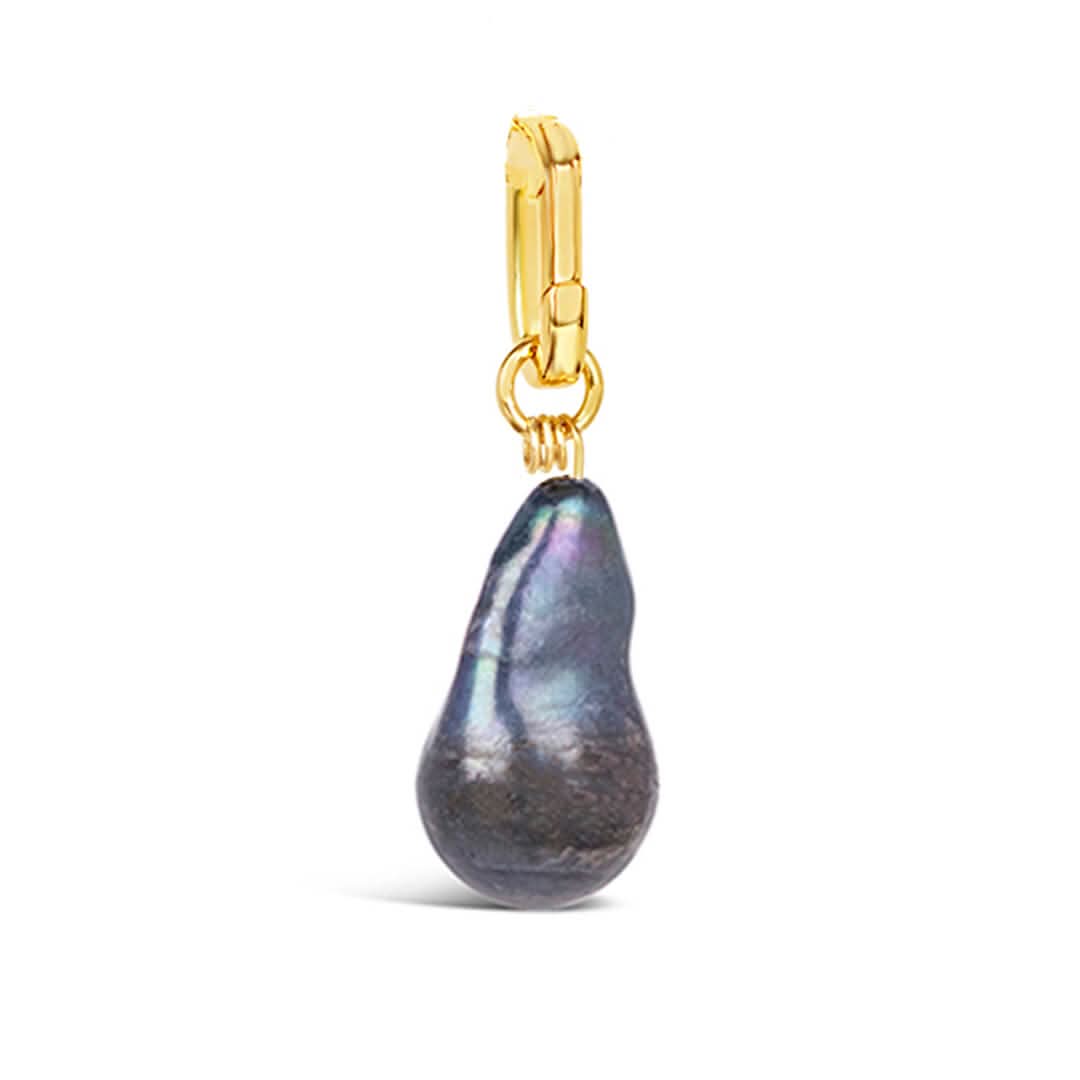 Detachable Black Baroque Pearl Gold Jewelry - Elegant Necklace for Women, Perfect for Weddings, Parties & Special Occasions