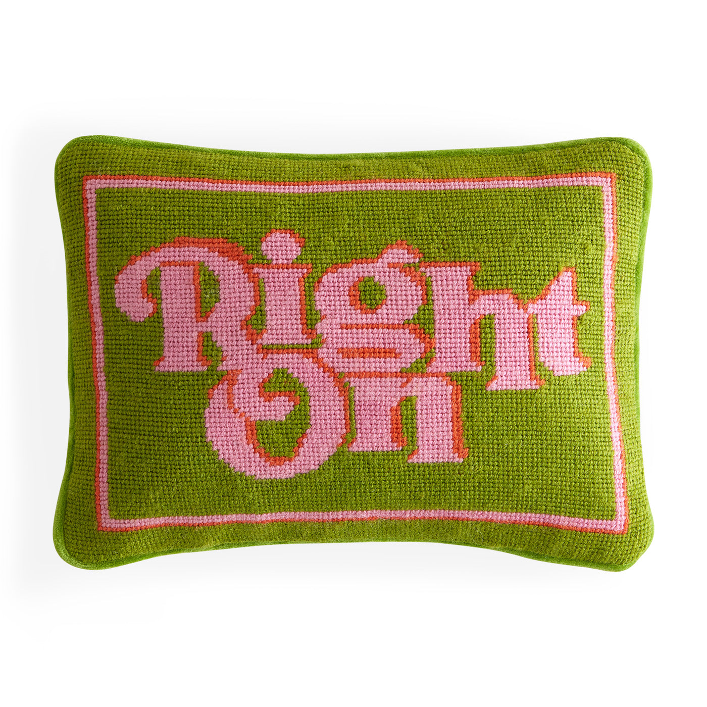 Right On Needlepoint Pillow - Handmade Decorative Cushion for Sofa, Bed & Home Decor - Perfect for Living Room, Bedroom & Cozy Spaces