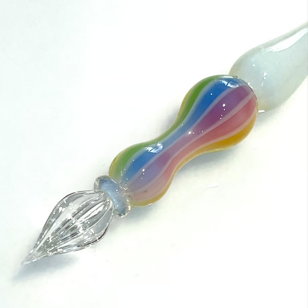 Japanese Glass Dip Pen - Rainbow & White Colors, Elegant Calligraphy Writing Tool for Artists & Writers - Perfect for Hand Lettering, Sketching & Creative Gift Ideas