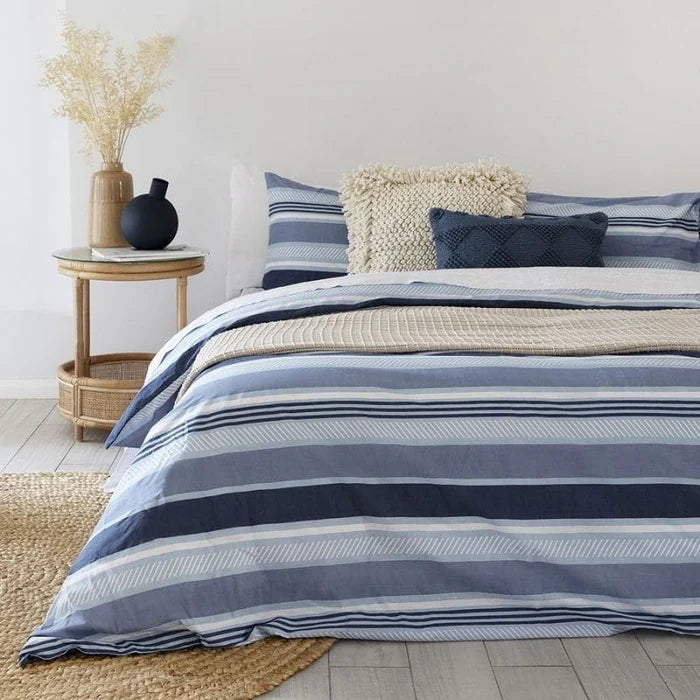 Premium Indiana Blue Commercial Quilt Cover Set by Bambury - Soft & Durable Bedding for Hotels, Guest Rooms, and Upscale Home Decor