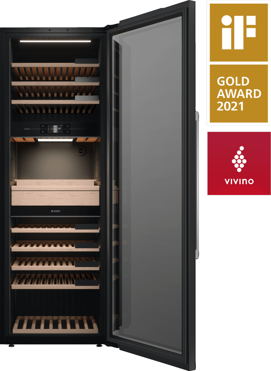 Asko WCN311942G 24 Inch Built-In Wine Climate Cabinet - Dual Zone Temperature Control for Red & White Wine - Perfect for Home Bars, Restaurants, and Wine Cellars