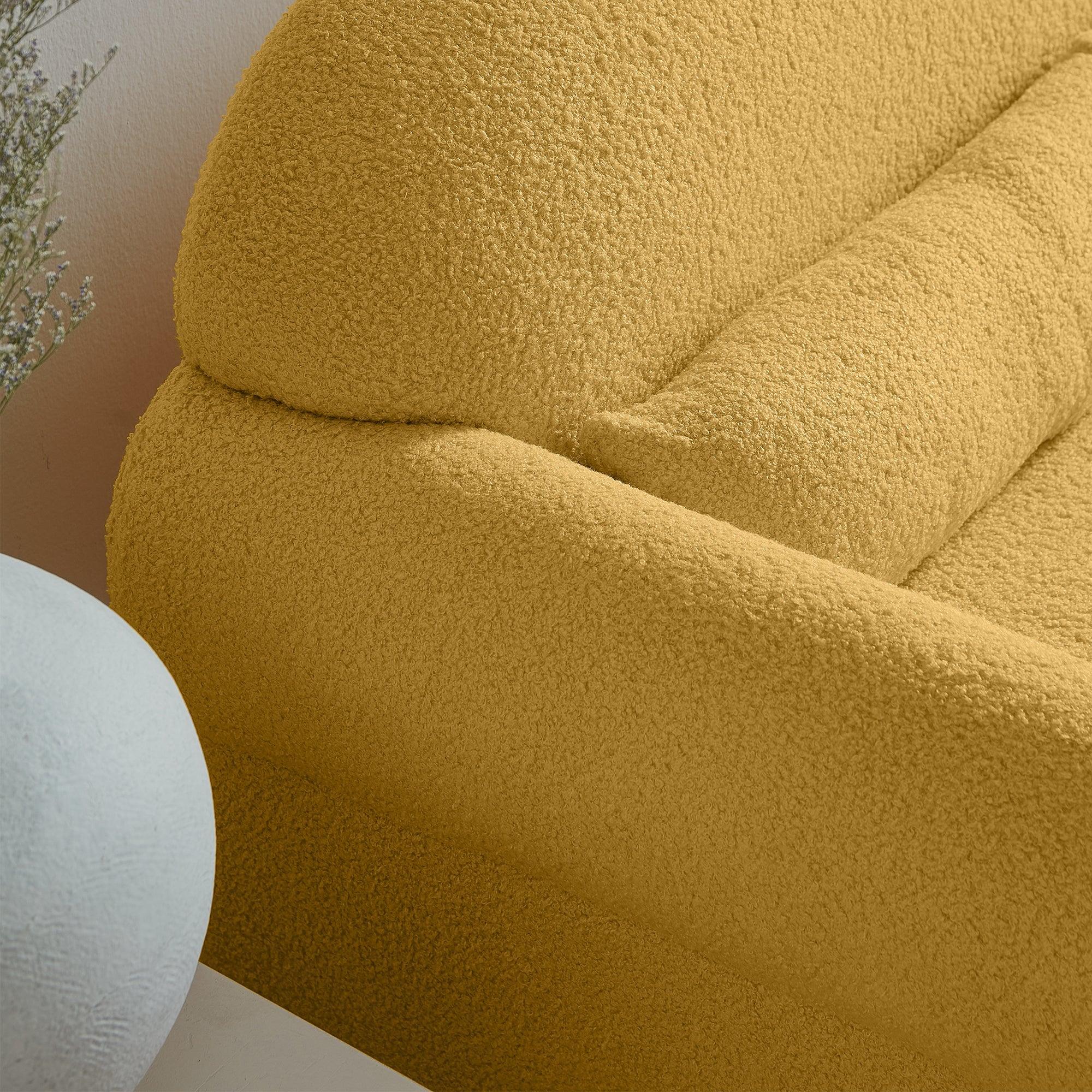 Modern Lambs Wool Fabric Loveseat Sofa for Living Room - Cozy 2-Seater Couch with Soft Upholstery | Perfect for Small Spaces, Apartments & Cozy Home Decor