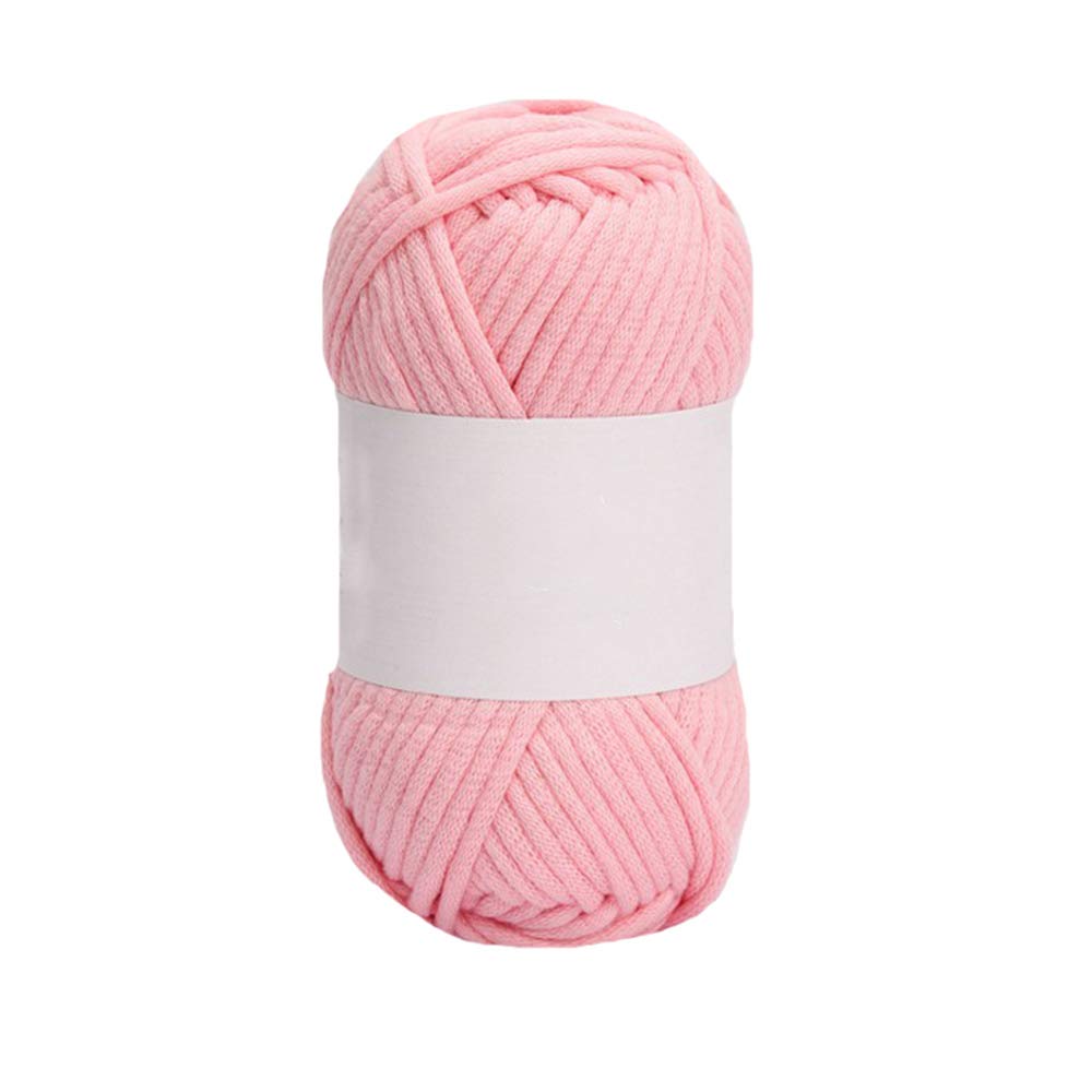 Soft Pink 58% Cotton 42% Nylon Tube Yarn - 80g Ball for Knitting, Crocheting Bags, Baskets & Home Textiles | DIY Craft Yarn for Cozy Blankets, Scarves & Home Decor Projects