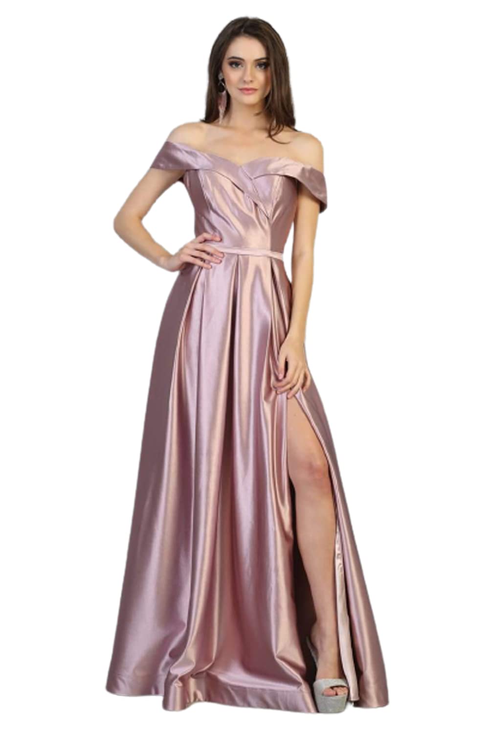 Elegant A-Line Metallic Formal Dress for Women - Perfect for Evening Parties, Prom, and Special Occasions