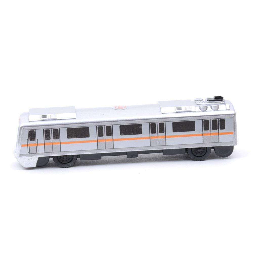 Centy Pull Back Toy Cars Set - Metro Train & Police Car (Silver) - Fun Race Track Playset for Kids Indoor & Outdoor Play