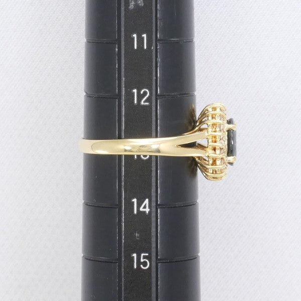 18K Yellow Gold Sapphire and Diamond Ring for Women - Elegant Blue Sapphire Engagement Ring with Sparkling Diamonds - Perfect for Proposals, Anniversaries, and Special Occasions