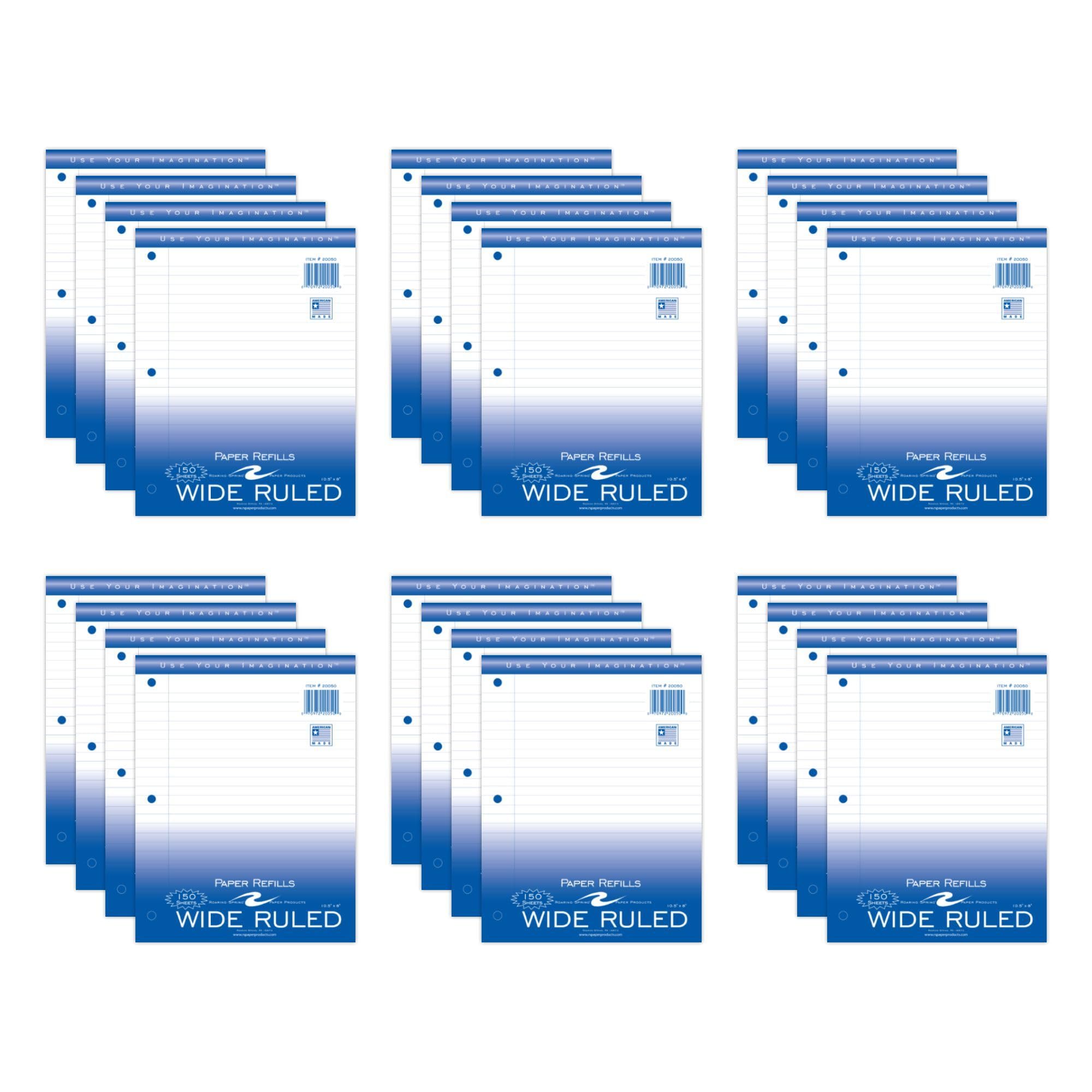 Roaring Spring Wide Ruled Loose Leaf Paper - 150 Sheets per Pack, 8
