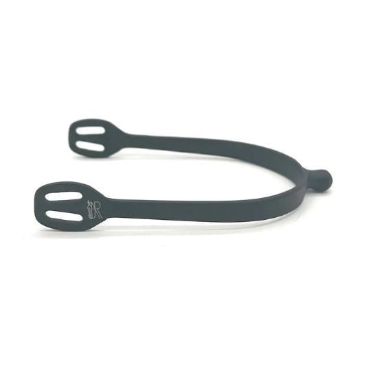 AJR Matte Black Round End Spur - Western Riding Spurs for Horseback Riding, Equestrian Training & Cowboy Boots - Durable Stainless Steel Spurs for Comfort & Control