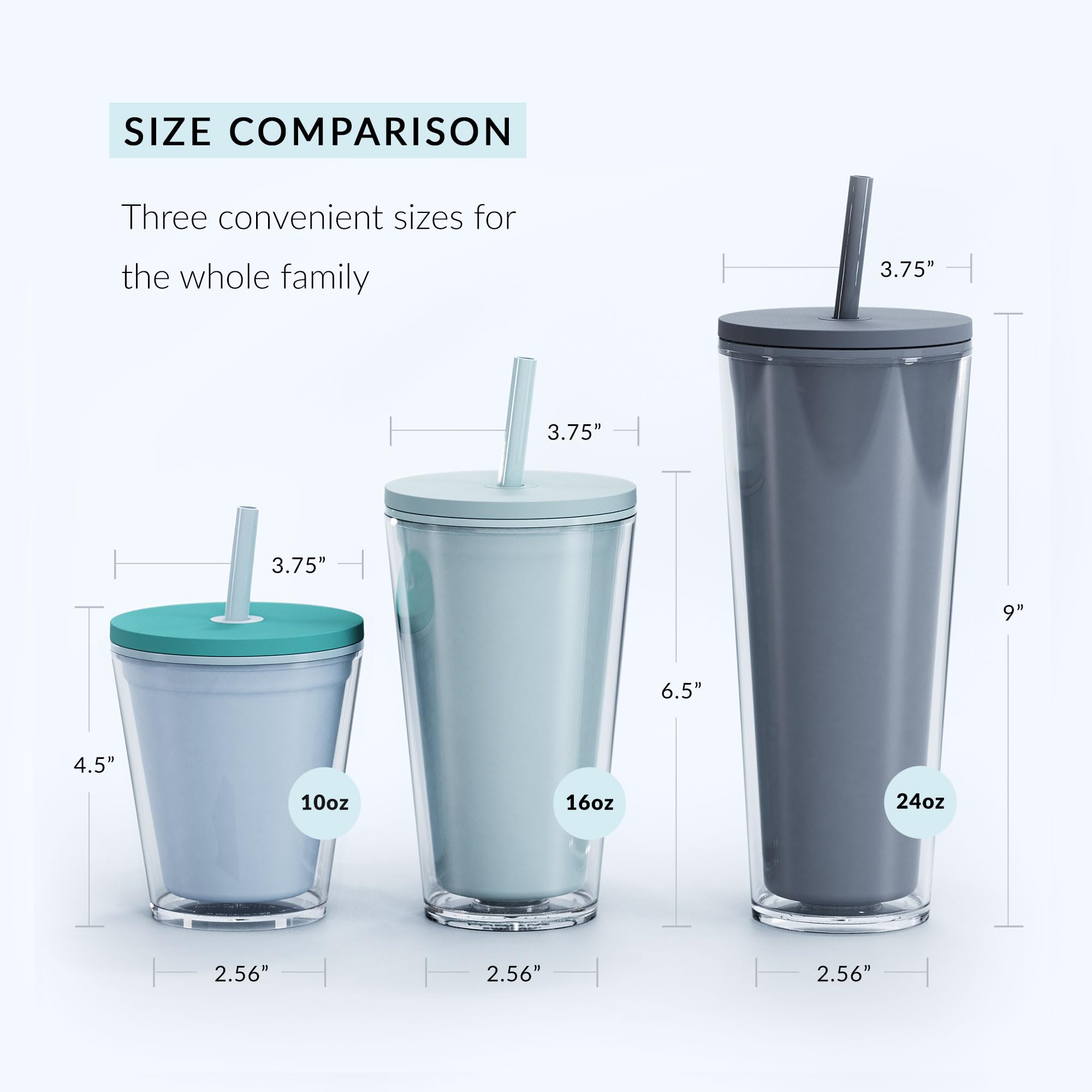Maars Classic 16oz Acrylic Tumbler with Lid and Straw - Premium Insulated Reusable Plastic Cup for Iced Coffee, Double Wall Design, BPA Free (Sea Forest, 2 Pack) - Perfect for Office, Travel, and Outdoor Activities