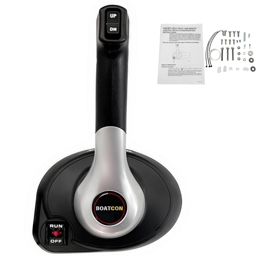 Mercury Outboard Engine Remote Control Panel - 4000 Gen II 883710A02 Side Mount with Power Trim & Stop Switch for Boats, Fishing & Marine Applications