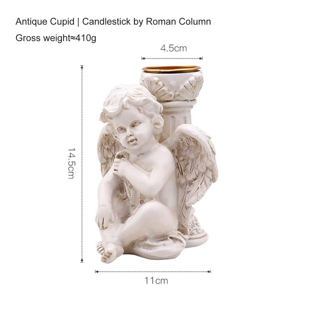 Angel Wing Praying Cherub Resin Candle Holder - Decorative Candlestick for Home, Church & Wedding Decor - Perfect for Tea Light Candles - Ideal for Centerpieces, Altars & Spiritual Spaces
