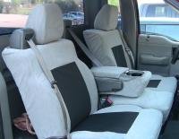 Durafit Custom Seat Covers for Ford F150 Xcab Front 40/20/40 - Gray Velour with Black Inserts | Top-Mounted Seat Belt Compatible | Perfect for Truck Protection & Interior Upgrade