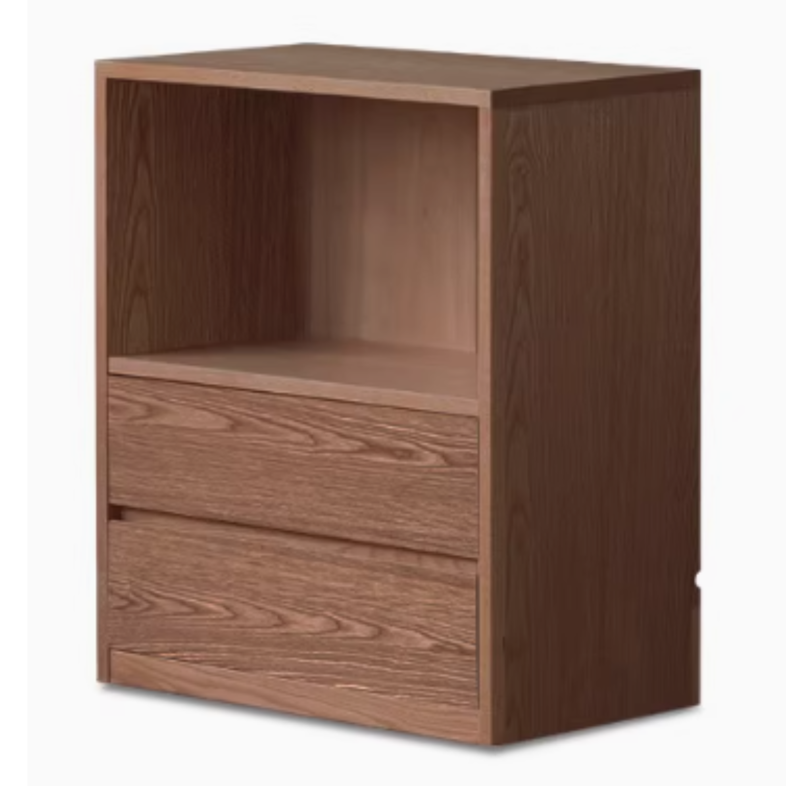 Solid Black Walnut Wood Bookshelf - Low Profile Wall Mounted or Floor Standing Cabinet for Living Room, Bedroom & Home Office Storage