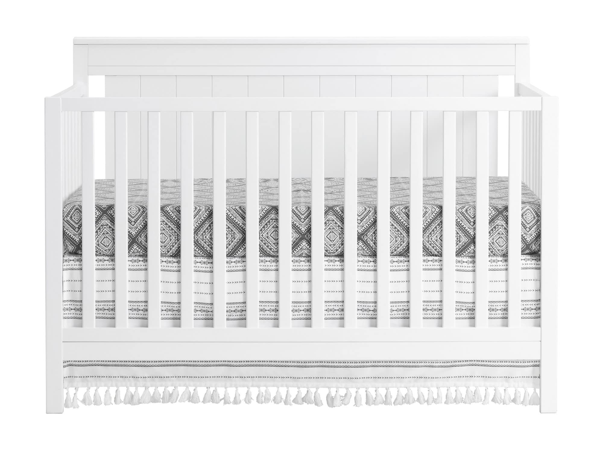 Oxford Baby Lazio 4-in-1 Convertible Baby Crib - Snow White, Greenguard Gold Certified, Safe Nursery Furniture for Newborn to Toddler | Perfect for Nursery, Daycare & Guest Room