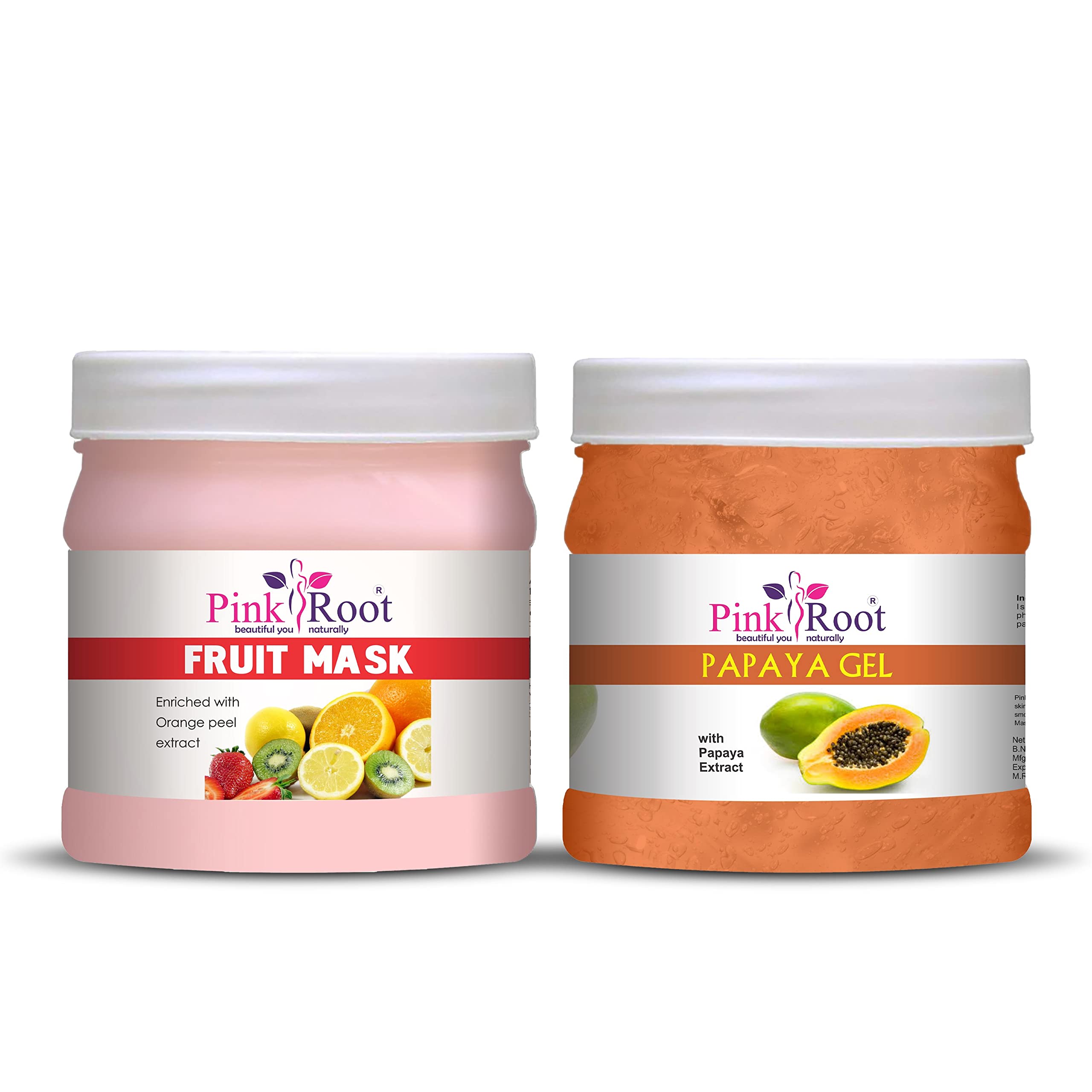 Pink Root Fruit Mask 500g with Papaya Gel 500g - Brightening & Hydrating Face Treatment for Glowing Skin | Perfect for Daily Skincare Routine & Spa Days