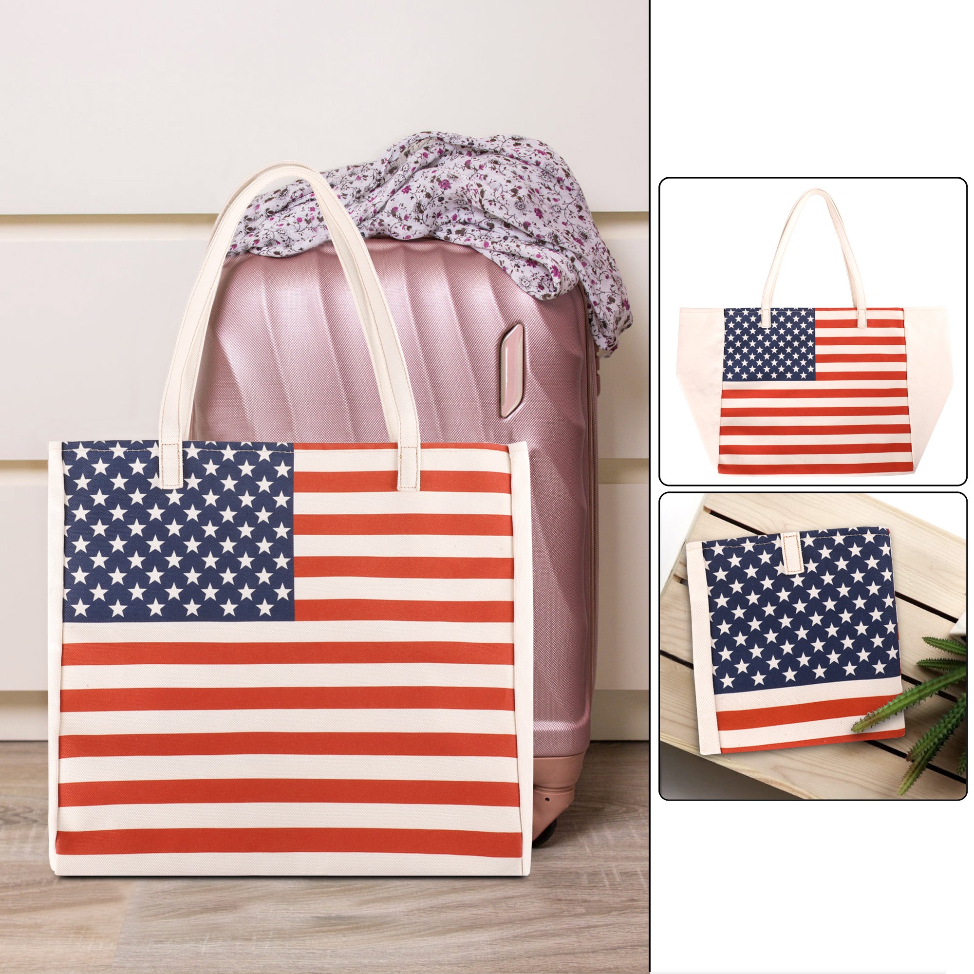 Montana West American Pride Large Canvas Tote Bag - Durable & Stylish Women's Shoulder Bag for Work, Travel & Shopping